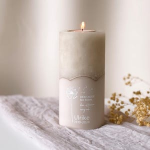 Personalizable memory candle with tealight insert | Memorial candle | Mourning candle