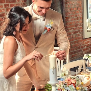Wedding candle &quot;yes&quot; with personalized engraving in different colors | An elegant accessory for your wedding | Wedding candle