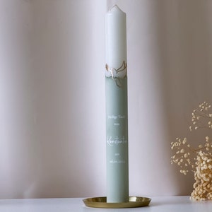 Baptism candle Communion candle personalized with golden dove in different colors A unique accessory for baptism image 1
