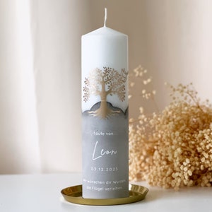 Baptism candle &quot;Tree with dove&quot; for boys and girls personalized in different colors | A unique accessory for baptism | R216