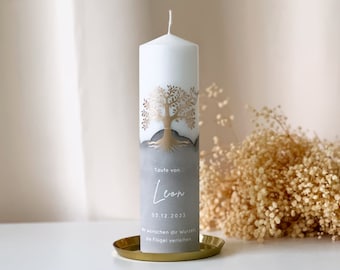 Baptism candle "Tree with dove" for boys and girls personalized in different colors | A unique accessory for baptism | R216