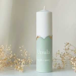 Personalized mourning candle with plaster base in various colors | A magical memory of your loved ones | Memorial candle | T311