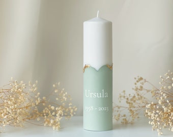 Personalized mourning candle with plaster base in various colors | A magical memory of your loved ones | Memorial candle | T311
