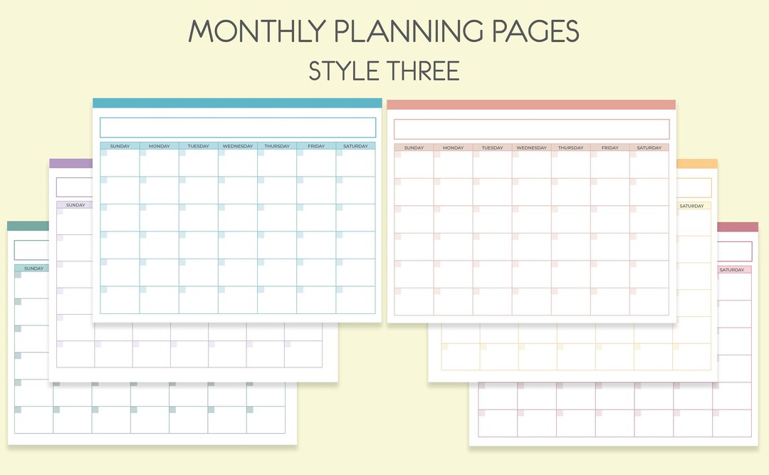 Monthly Planner Page, Printable Month Schedule, Digital Month Planner, Personal Planner Monthly ...