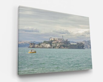 Alcatraz Island California Photo Print San Francisco Bay Tug Boat Wall Art