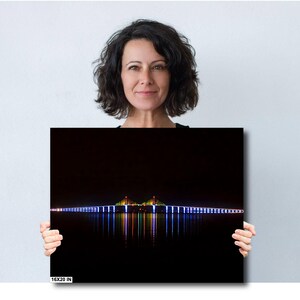 Sunshine Skyway Bridge Night Photography: Tampa Bay Seascape Art image 5
