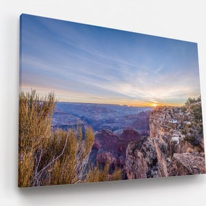 Grand Canyon National Park Hopi Point Sunburst Sunrise Dramatic Sky Landscape Photography Winter Desert Hanging Wall Art