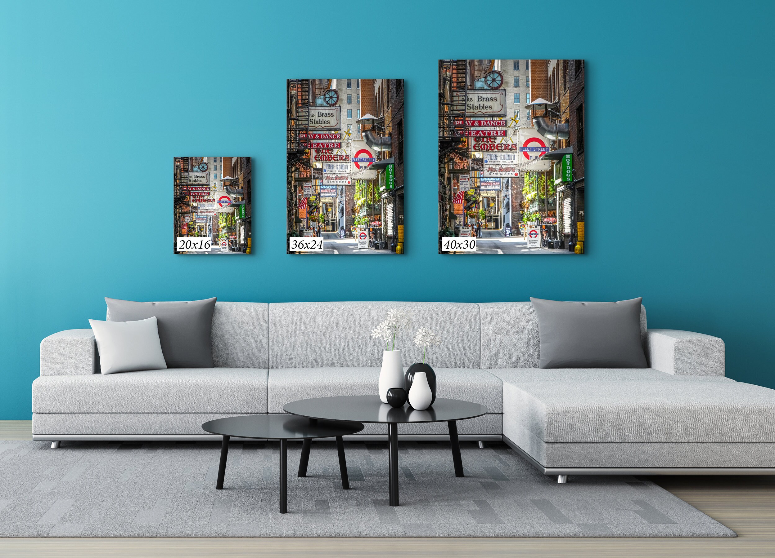 Nashville Downtown Printers Alley Fine Art Print Canvas Neon Etsy