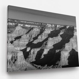 Grand Canyon Photograph Black and White Landscape Winter Desert Hanging Wall Art