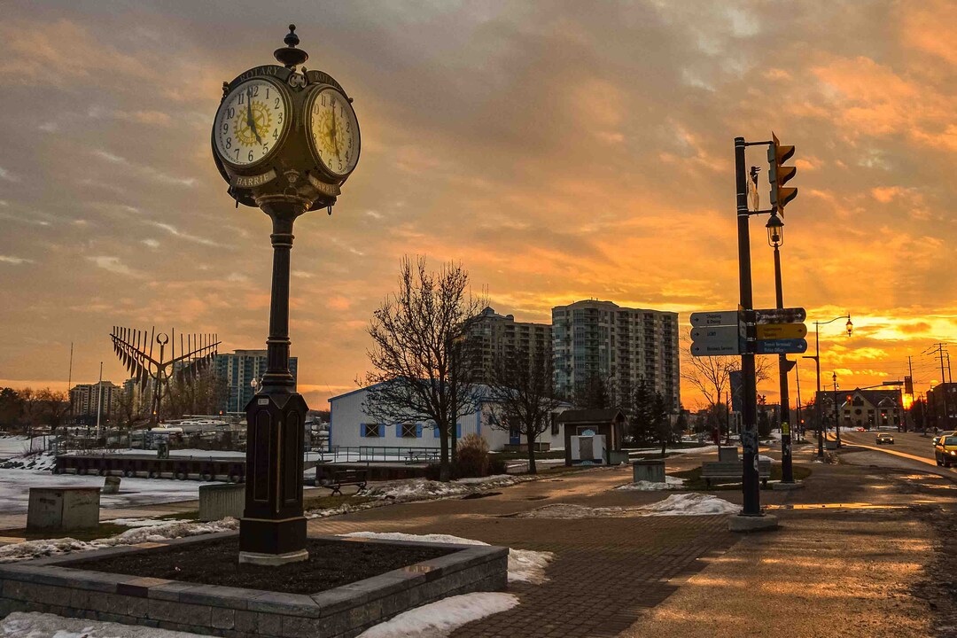 Rotary Club Clock Barrie Landmark Photography Landscape Canvas Sunset