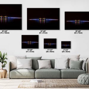 Sunshine Skyway Bridge Night Photography: Tampa Bay Seascape Art image 4