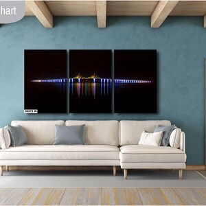 Sunshine Skyway Bridge Night Photography: Tampa Bay Seascape Art image 6