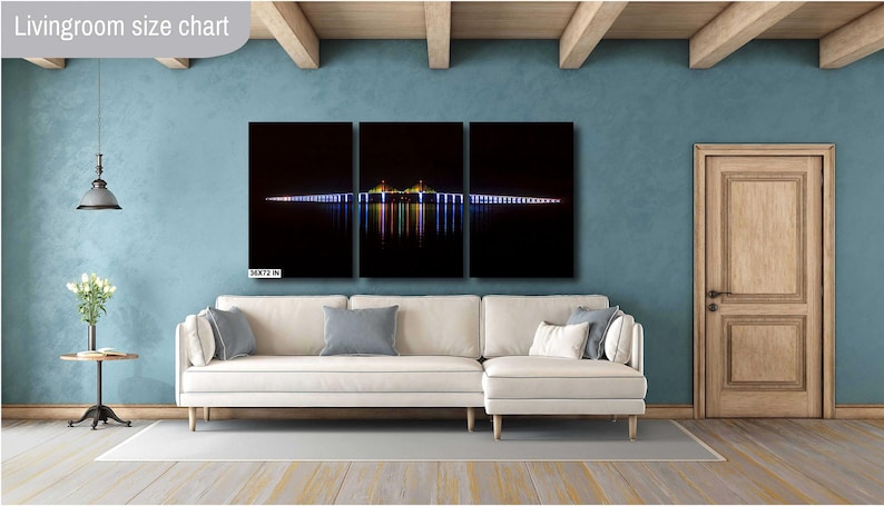 Sunshine Skyway Bridge Night Photography: Tampa Bay Seascape Art image 6