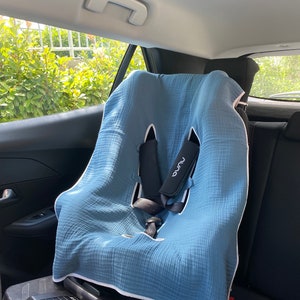 Funda para asiento de coche Easy Remove Wash 100% muselina de algodón - Funda para cochecito de bebé - Funda para asiento de coche de bebé - 100 % muselina de algodón - Fácil de quitar y lavar