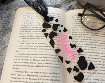 Black Cow Print Bookmark - Gepersonifieerd