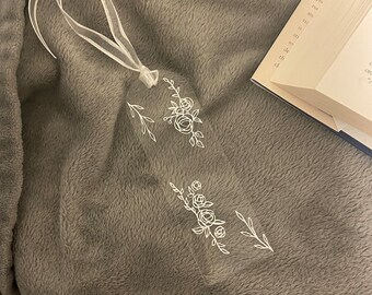 Sierlijke witte bloemen bladwijzer