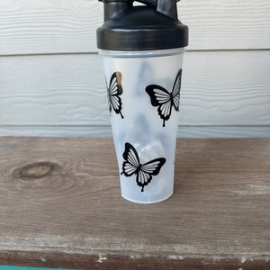 Black or Blue Butterfly Shaker Bottle