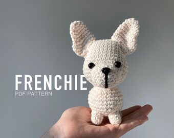 Frenchie Crochet Pattern, CROCHET PATTERN french bulldog, crochet dog, plushie, gift for, pdf, instant download