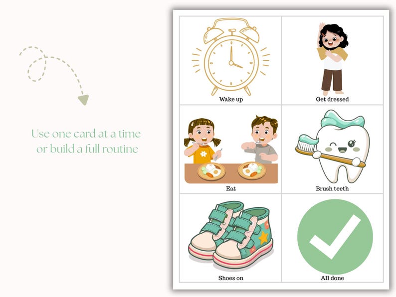 Check Mark Routine Morning Routine Printable for Kids | Autism & ADHD Visual Schedule ...