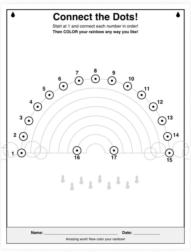 Connect the Dots Printable Bundle for Kids: Counting 1-25 Activity ...