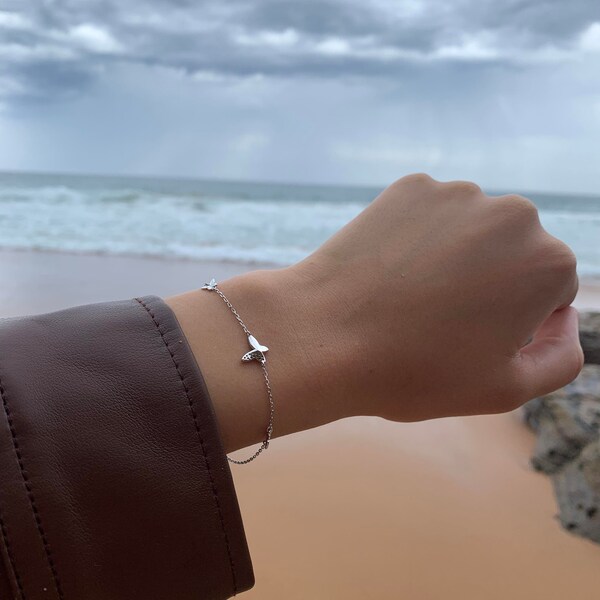 14k Solid Gold Baby Bracelet With Butterfly Charm / Adjustable Toddler Child Bracelet For Kids /baby Shower Gifts / Baptize Gift - UK