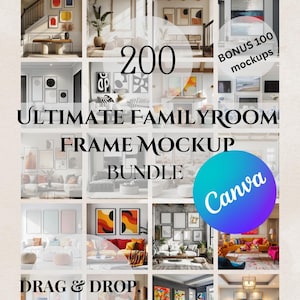 200+ (BONUS) Frame Mockup Bundle , Mockup Bundle, Wall Art Mockups Canva, Living Room JPG, Wall Frame Mockups, Poster Mockup, Print Mockup,