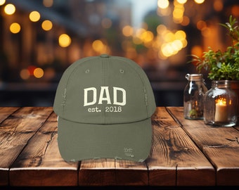 Personalized Distressed Dad Hat | Birthday Gift
