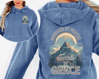 Comfort Colors Christian Hoodie – Faith Mountain, Prayer & Grace