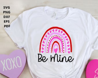 Be Mine Boho Rainbow SVG | Valentine's Day Cut File (Digital Download)
