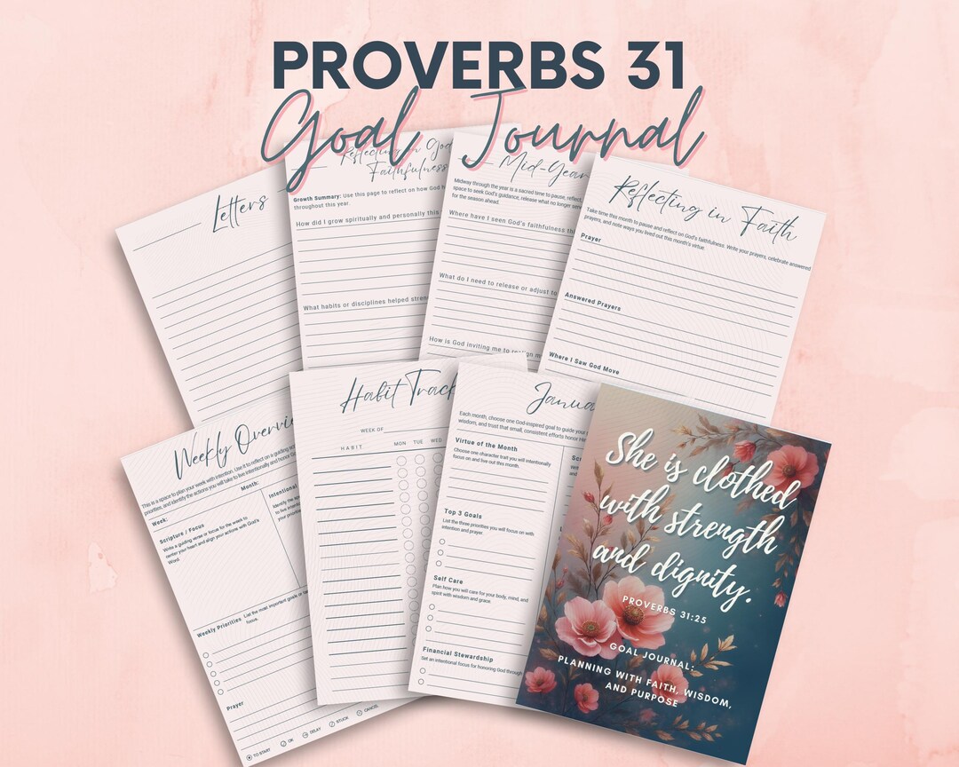 Proverbs 31 Goal Journal | Christian Women's Faith Planner (digital ...