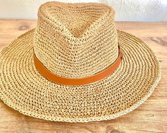 Fedora Hat, Women's Raffia Hat, Eco Friendly Hat, Men's Straw Hat