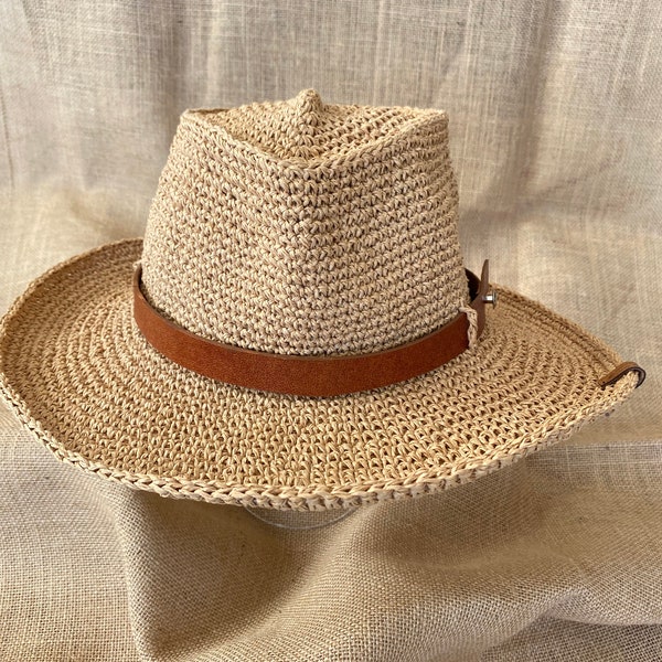 Christmas Gift, Fedora Hat, Women's Raffia Hat, Eco Friendly Hat, Men's Straw Hat