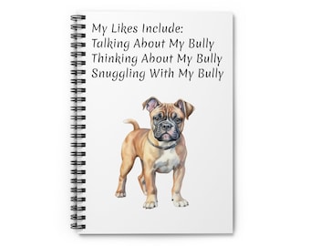 American Bully Notebook, Bully mom gift, American Bully gift, Dog lover gift, American Bully Dog