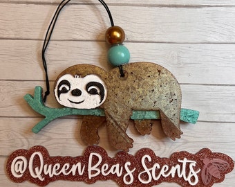 Sloth Car Freshie|Sloth Freshie|Air Freshener |Car Accessories|Car Scent|Aroma Bead Air Freshener | Sloth Gift | Sloth Hanging Gift|Brown