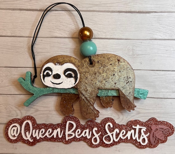Sloth Car Freshie|Sloth Freshie|Air Freshener |Car Accessories|Car Scent|Aroma Bead Air Freshener | Sloth Gift | Sloth Hanging Gift|Brown