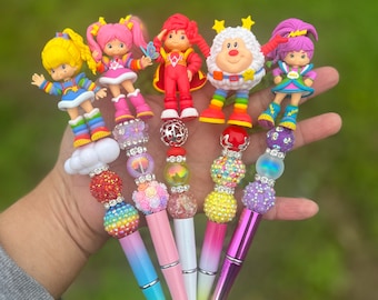 Rainbow character Pen | Beaded Pen | Custom Pen | Character Pen