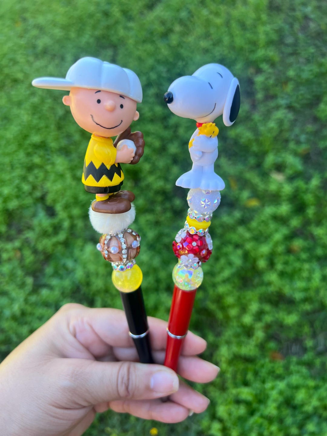 Cartoon Rhinestone Pen Classic Cartoon Inspired Beaded Pen | Handmade Character Style Pen ...