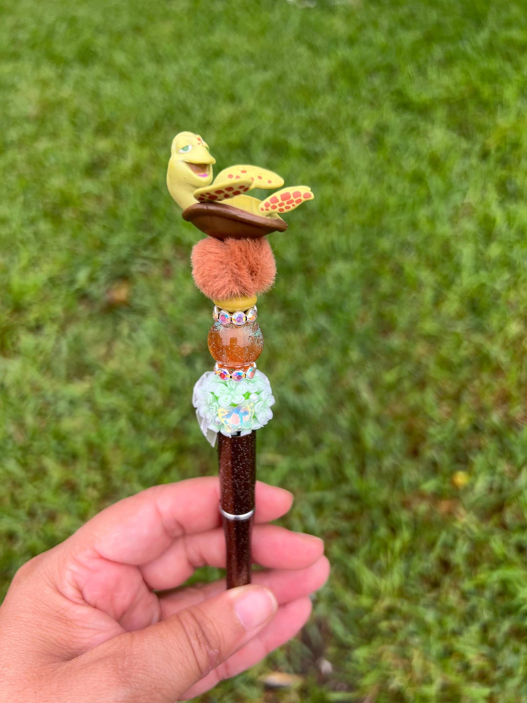 Turtle Rhinestone Pen Turtle Beaded Pen | Turtle Pen | Nemo’s Crush Turtle Beaded Pen ...