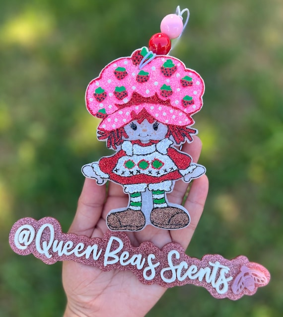 Berry Doll Car Freshie | Strawberry Dessert Scented Doll Air Freshener | Cute Retro Car Charm | Handmade Freshie | Girly Gift Idea