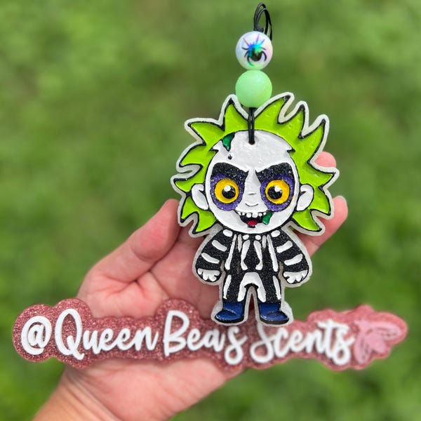 Beetle Guy Freshie | Afterlife Freshie | Halloween Car Air Freshener | Gothic-Inspired Scented Charm | Creepy Cool Guy Freshie