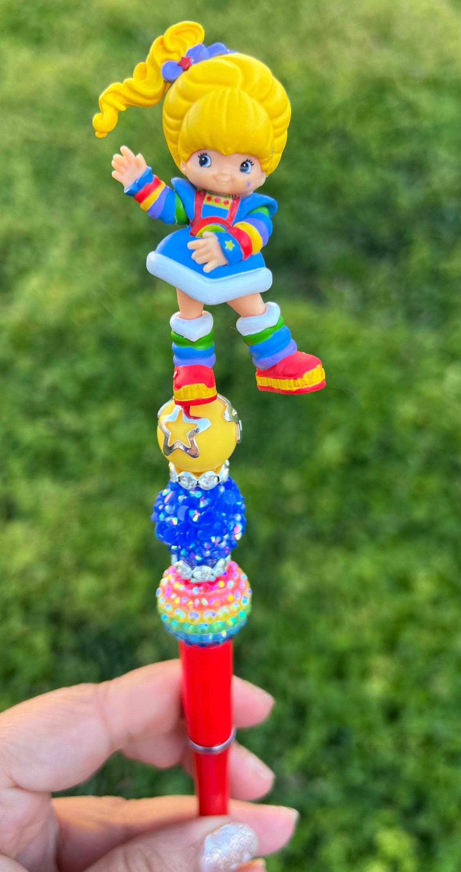 Cartoon Rhinestone Pen Rainbow Beaded Character Pen: Handcrafted Rhinestone Pen - Etsy