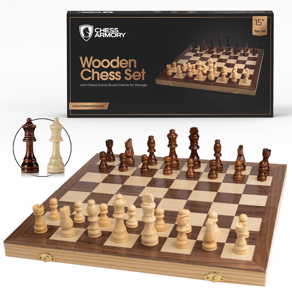 Fancy Wooden Chess Set with Storage and Pieces - Artisraw