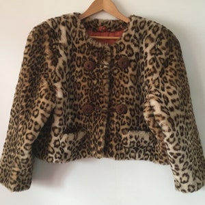 Rare 1980&#39;s Faux Fur | Leopard Bolero Jacket | Only 10 Made | Professionally Made by the Designer | Retro Fashion | Retro Club Wear