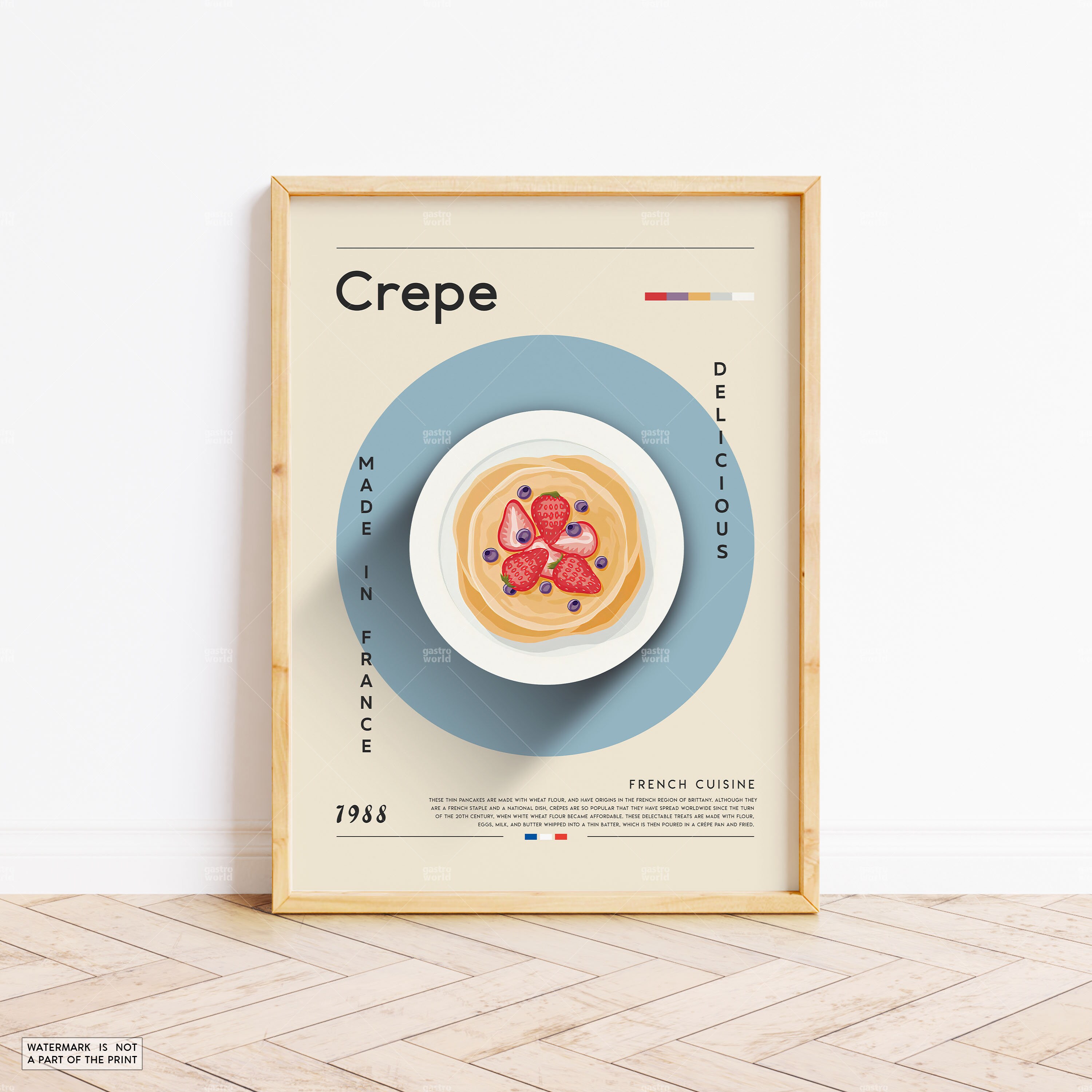 Crepe Poster Food Poster French Food Retro Poster Etsy