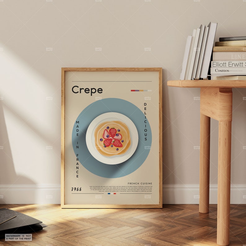 Crepe Poster Food Poster French Food Retro Poster Etsy