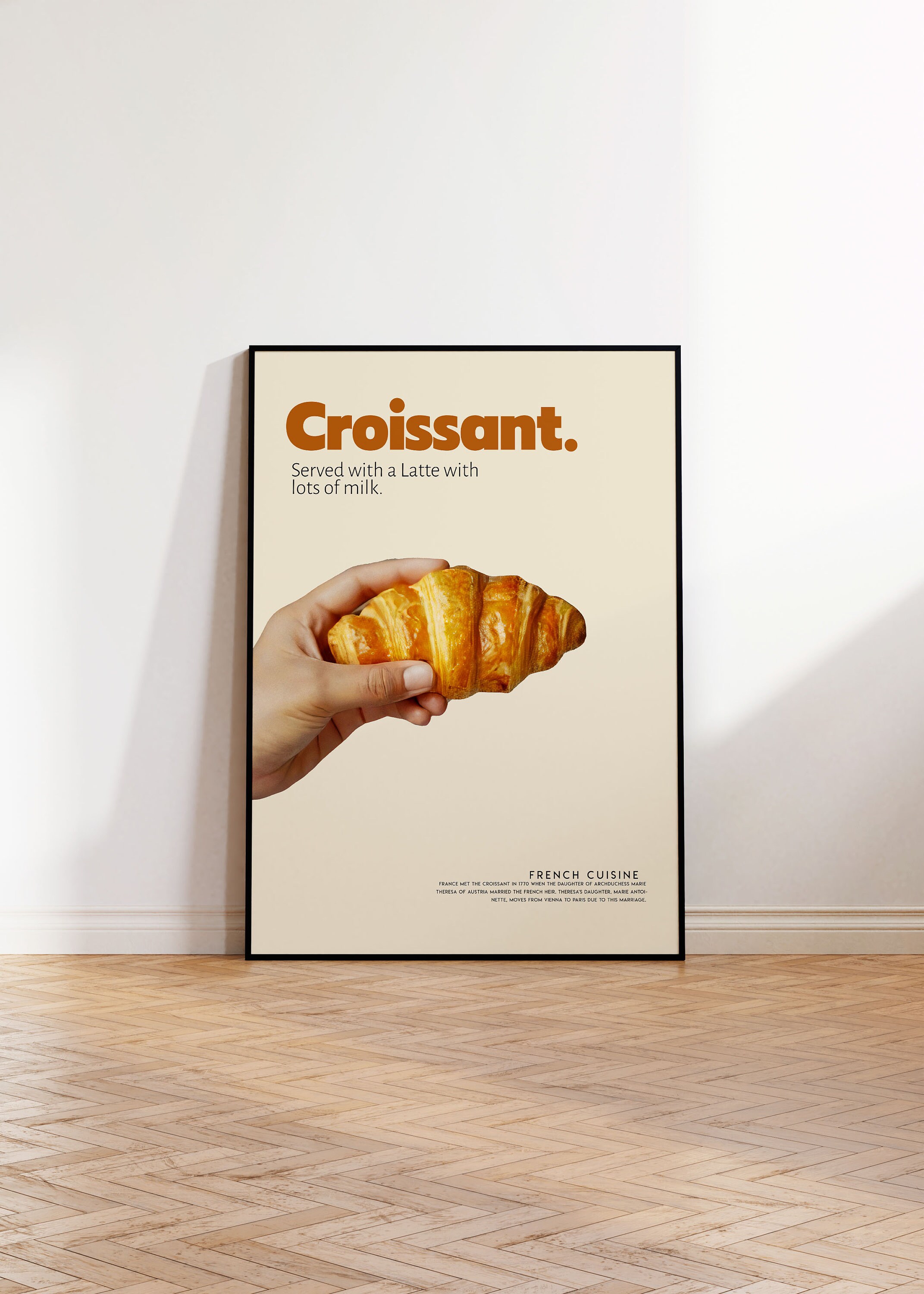 Croissant Poster Food Poster French Food Retro Poster Etsy