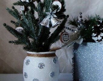 Silver Holiday Centerpiece Tree