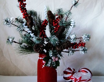 Mason Jar Holiday Centerpiece