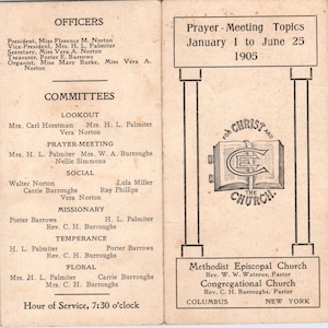 1905 Église épiscopale méthodiste Columbus NY W.W. Réunion de prière de Watrous AE6