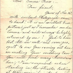 Carta manuscrita de 1886 desde Berlín, Alemania, a Emma Russ Boston AF3-17